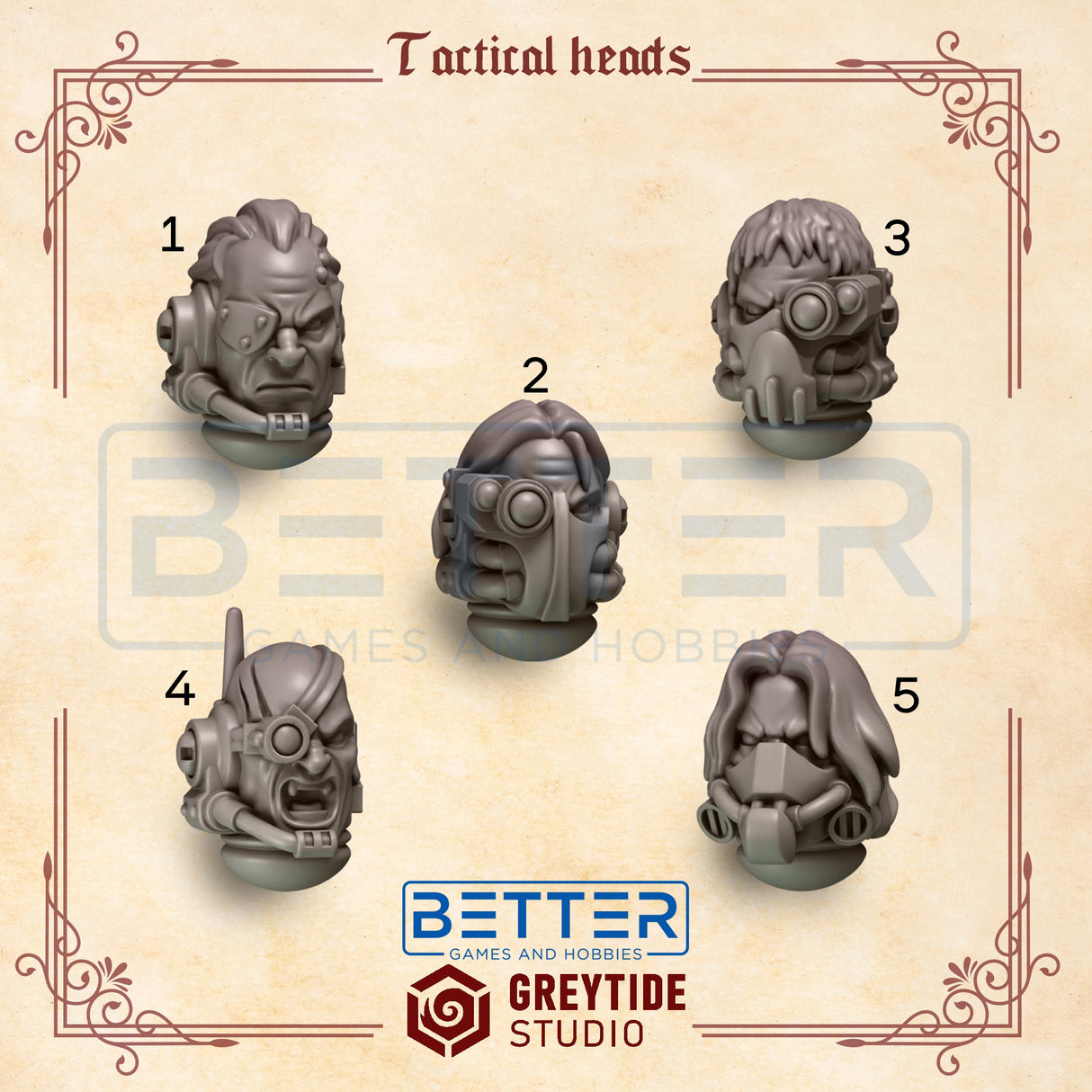 Tactical Heads - Crimson Lords - 2nd Born Marines