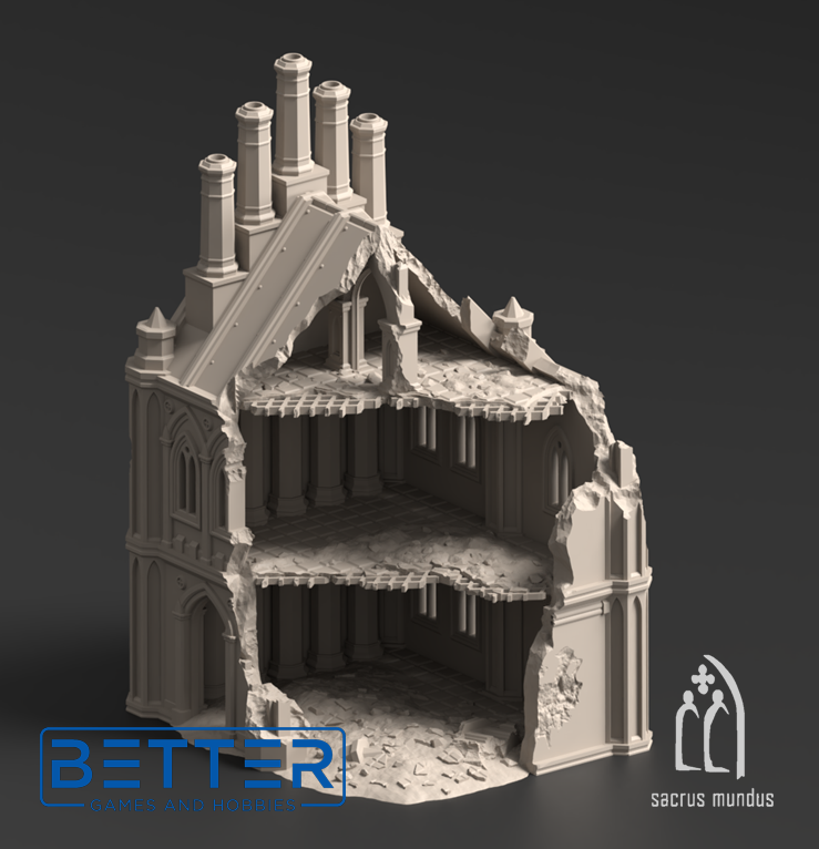 Desolation of Emerita - Imperial Suburb in Ruins. Tabletop terrain for Sci-Fi & Grimdark wargaming