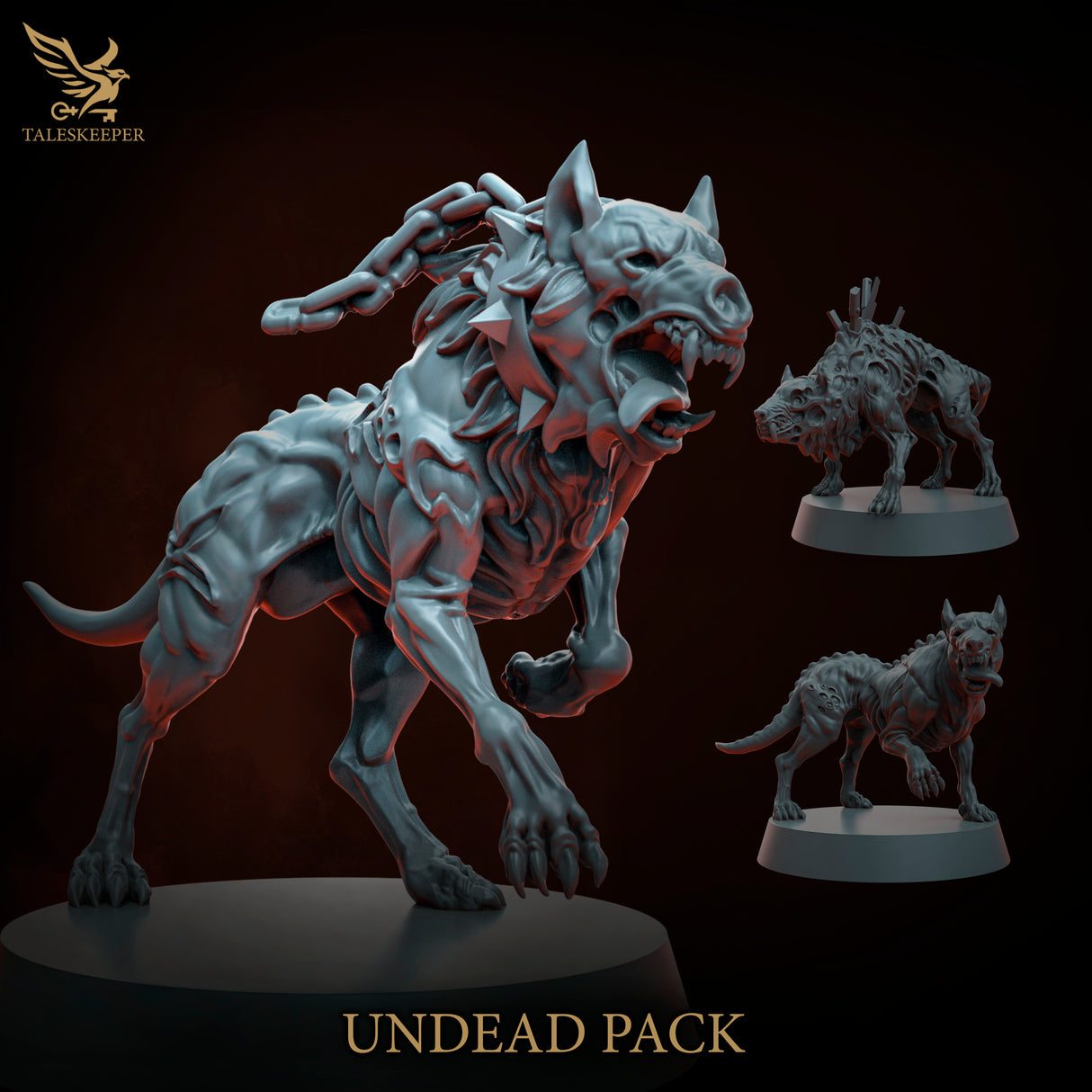 Undead Dog Pack - 28mm scale miniatures for Sci-Fi and Fantasy Wargaming