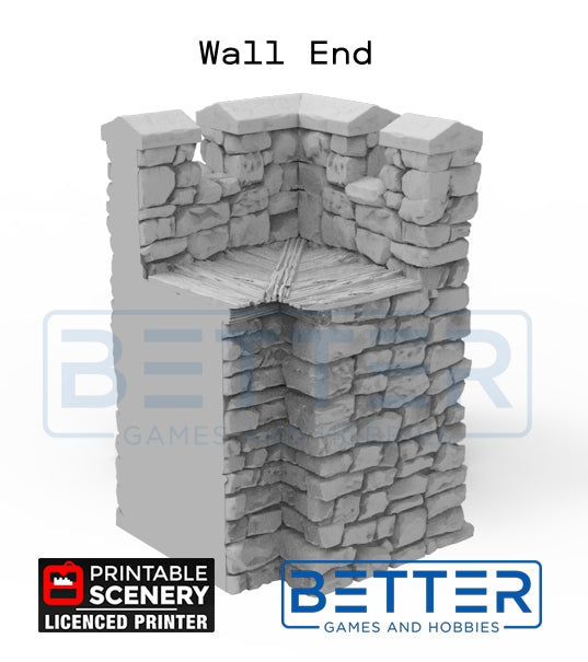 Norman Fort Wall Sections - (28, 15 or 10mm scale) - King and Country