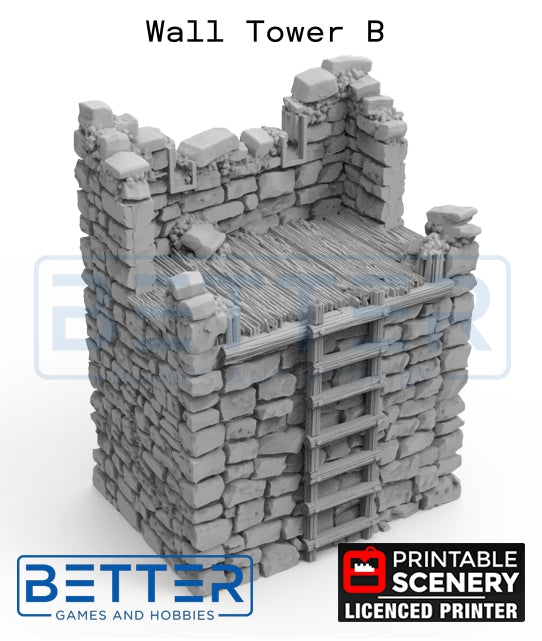Ruined Norman Fort Wall additions - (28, 15, or 10mm scale) - King and Country