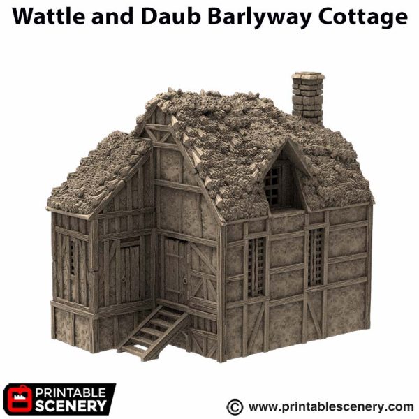 Wattle & Daub Barlyway Cottage - (28, 15, or 10mm scale) - King and Country