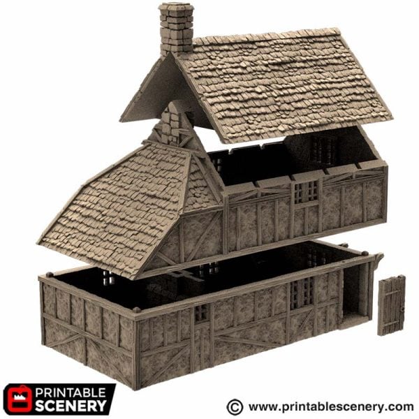 Wattle & Daub Hollyhock Cottage - (28, 15, or 10mm scale) - King and Country