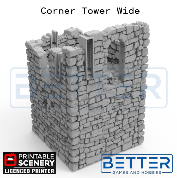 Ruined Norman Fort Wall additions - (28, 15, or 10mm scale) - King and Country