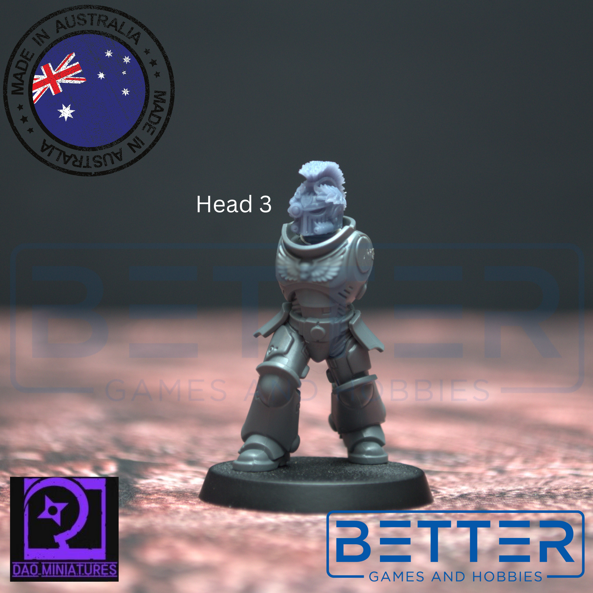 Heads - Champion Helms for 2nd born marines. Sci-Fi wargaming, Grimdark, RPG