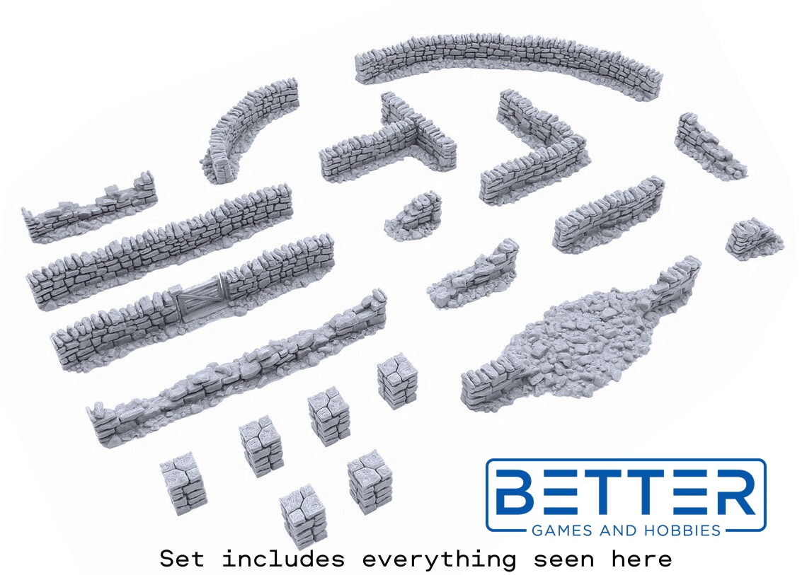 Low Wall set - (28, 15, or 10mm scale) - King and Country