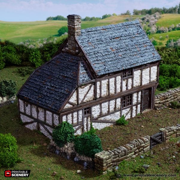 Wattle & Daub Hollyhock Cottage - (28, 15, or 10mm scale) - King and Country