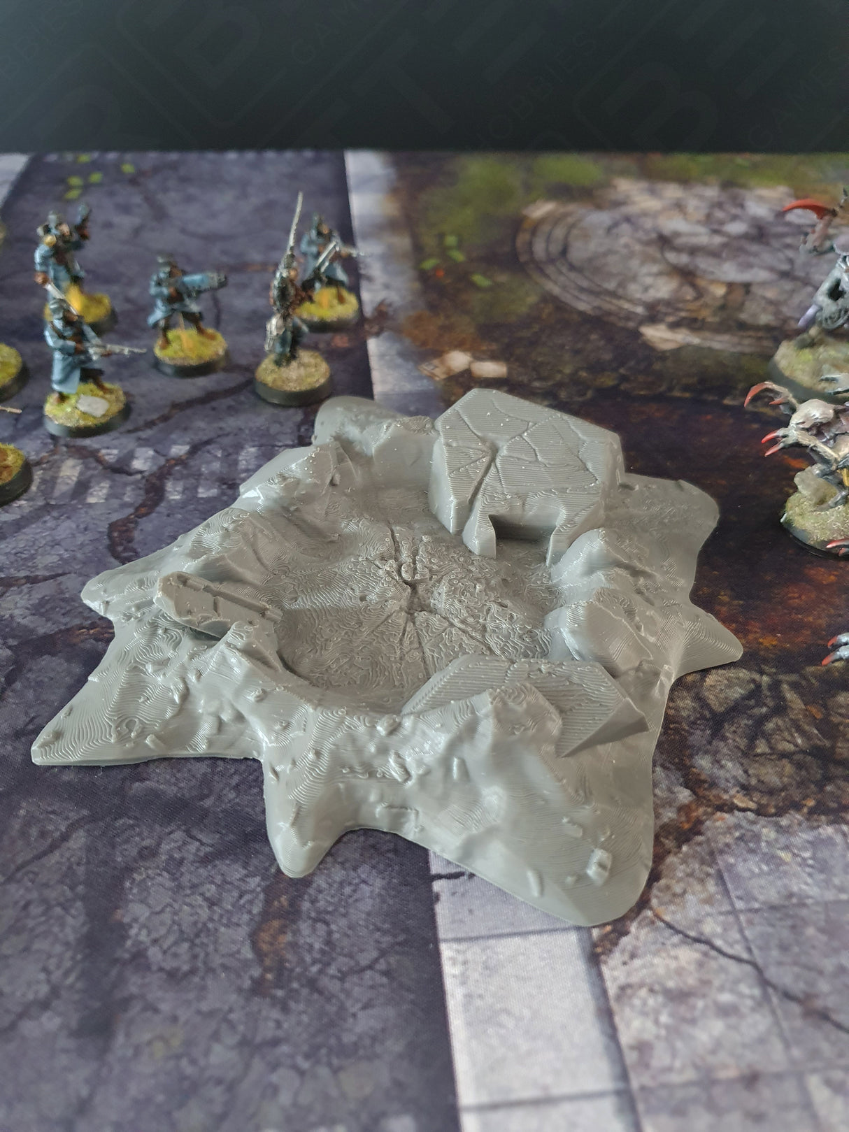 3D Printed Craters Scatter Terrain Set for Sci-Fi Wargaming & Tabletop Games by Txarli Factory