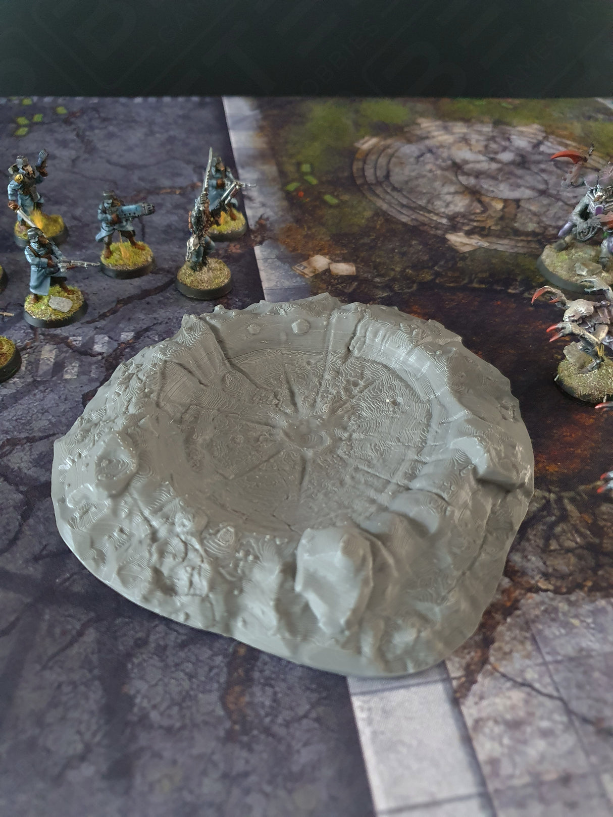 3D Printed Craters Scatter Terrain Set for Sci-Fi Wargaming & Tabletop Games by Txarli Factory
