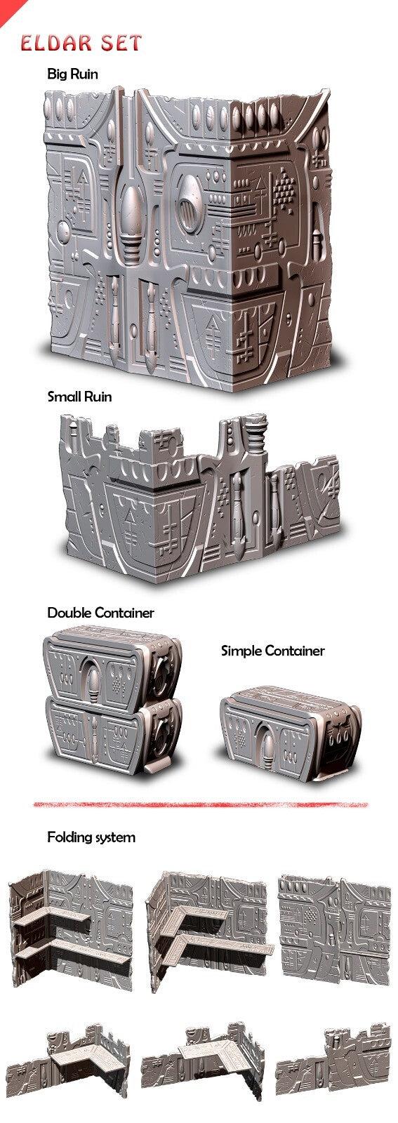 Eldar - Foldable, WTC Competitive Tabletop Terrain