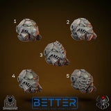 Big Heads, Flame Lizards Conversion parts for sci-fi wargames, Termi