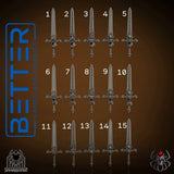 Swords, Flame Lizards - Blade Masters Conversion parts for sci-fi wargaming, 2nd born marine