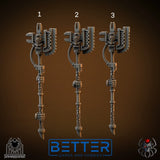 Axes, Flame Lizards - Forge Master. Conversion parts for sci-fi wargaming, 2nd born tech marine