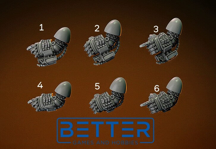 Fists, Flame Lizards - Battle Squad. Conversion parts for sci-fi wargaming, 2nd born marine