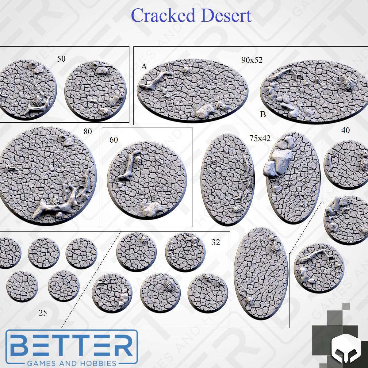Cracked Desert - Themed Bases and Toppers for sci-fi & fantasy wargaming