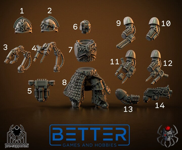 Flame Lizards - Surgeon. Conversion parts for sci-fi wargaming, 2nd born marine Apothecary.