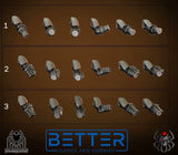 Arms, Flame Lizards - Blade Masters. Conversion parts for sci-fi wargaming, 2nd born marine
