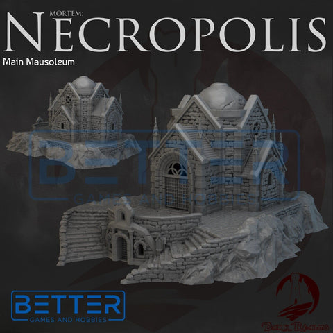 Main Mausoleum - Necropolis, 3d print Tabletop Wargames Terrain. RPG, 9th Age