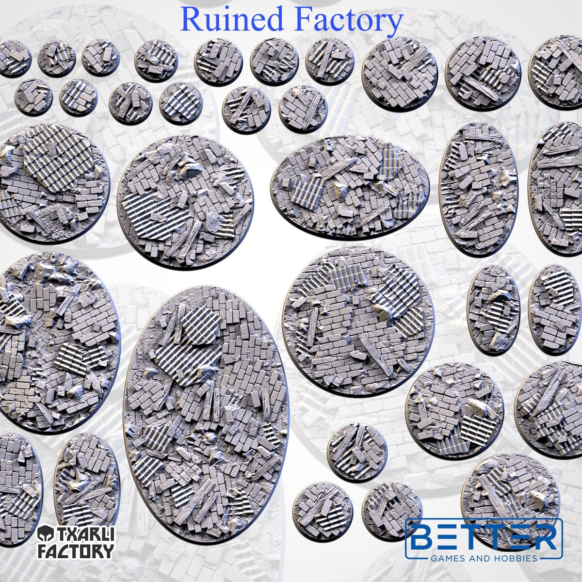 Ruined factory - Themed Bases and Toppers for sci-fi & fantasy wargaming