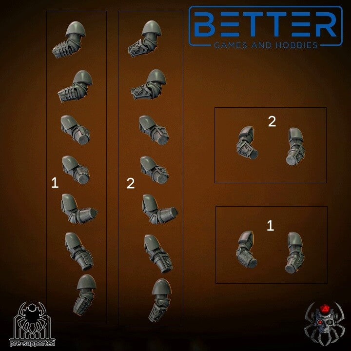 Arms 1, Flame Lizards - Battle Squad. Conversion parts for sci-fi wargaming, 2nd born marine