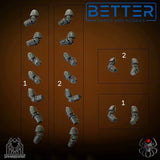 Arms 1, Flame Lizards - Battle Squad. Conversion parts for sci-fi wargaming, 2nd born marine