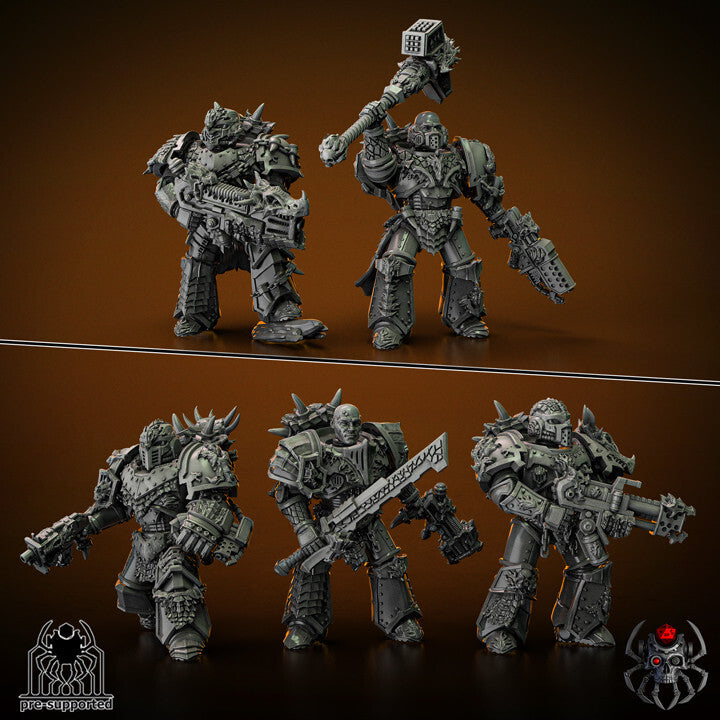 Backpacks - Flame Lizards, Battle Squad. Conversion parts for sci-fi wargaming miniatures
