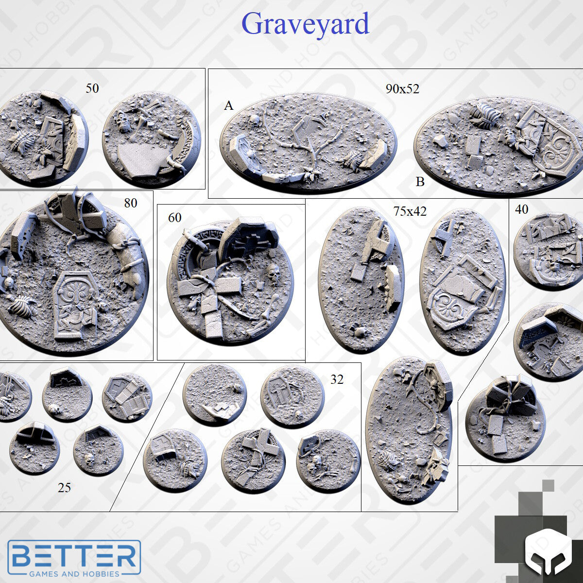 Graveyard - Themed bases and Toppers for sci-fi & fantasy wargaming