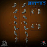 Arms 2, Flame Lizards - Battle Squad. Conversion parts for sci-fi wargaming, 2nd born marine