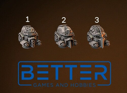 Heads, Vanquisher, Flame Lizards. Conversion parts for Sci-Fi wargaming, 2nd born marine
