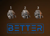 Heads, Vanquisher, Flame Lizards. Conversion parts for Sci-Fi wargaming, 2nd born marine