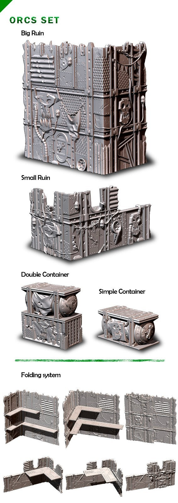 Orks - Foldable, WTC Competitive Tabletop Terrain