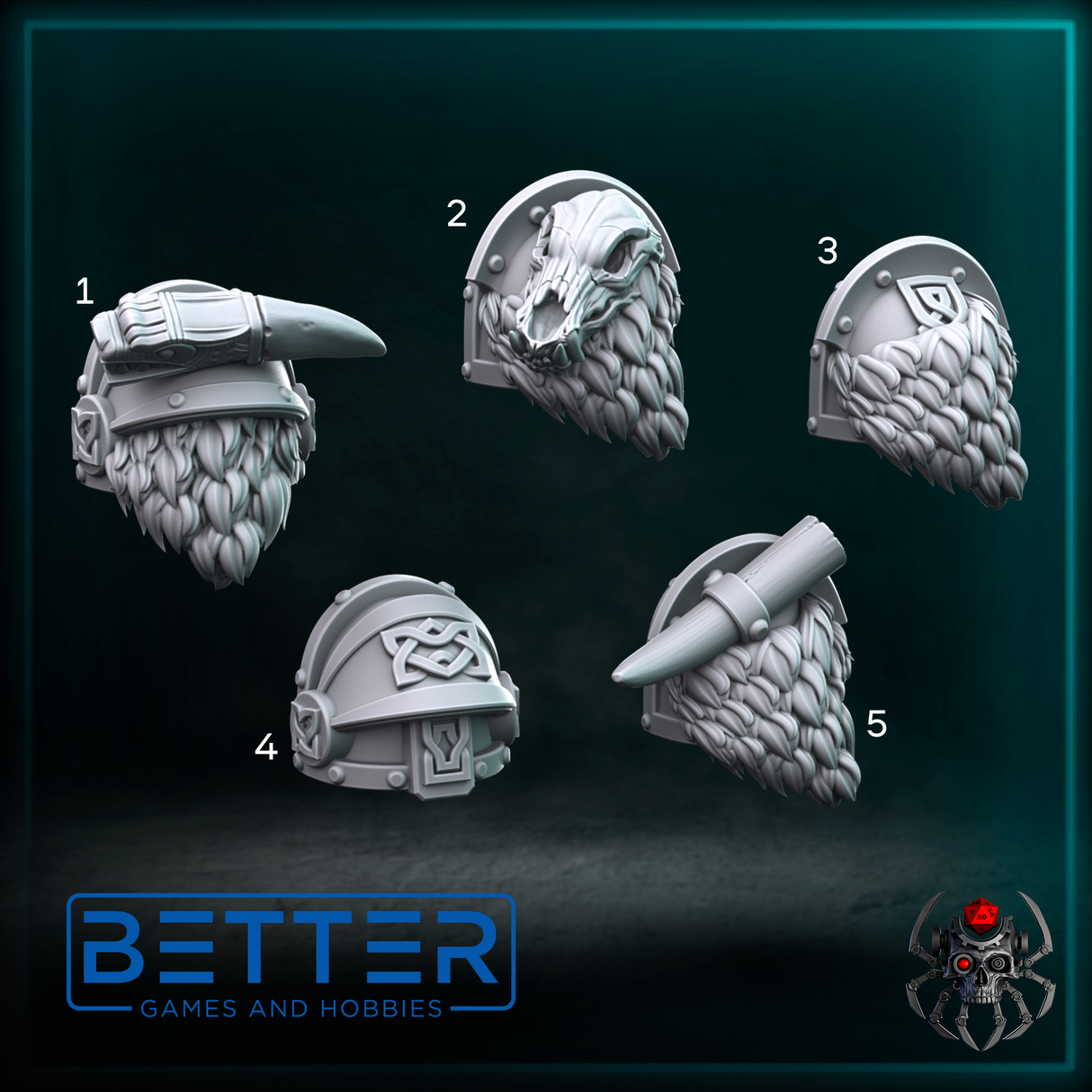 Shoulder Pads, Sons of the Storm - Flying Hunters. Conversion parts for sci-fi wargaming, 2nd born marine
