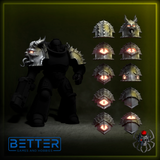 Shoulder Pads, Set 2 - Obsidian Conquerors. Conversion parts for sci-fi wargaming, 2nd born marine