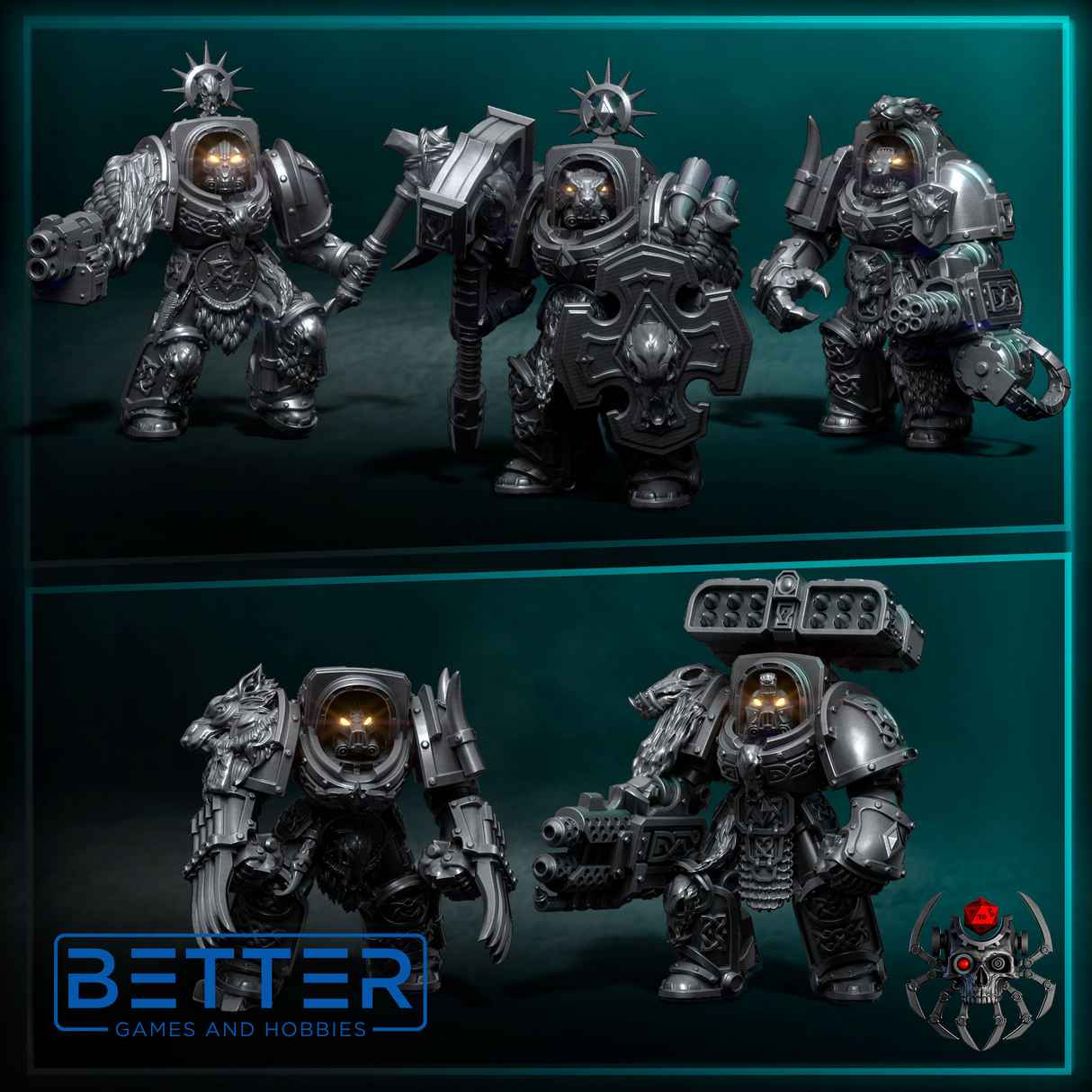 Heads - Sons of the Storm, Heavy Armor Squad. Conversion parts for sci-fi wargaming, New Termi's