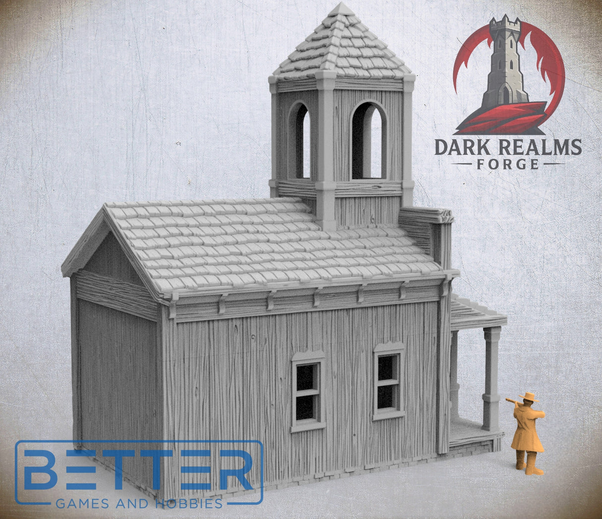 Frontier Town, Church - 28, 15 or 10mm Scale for Fantasy & Historical RPG