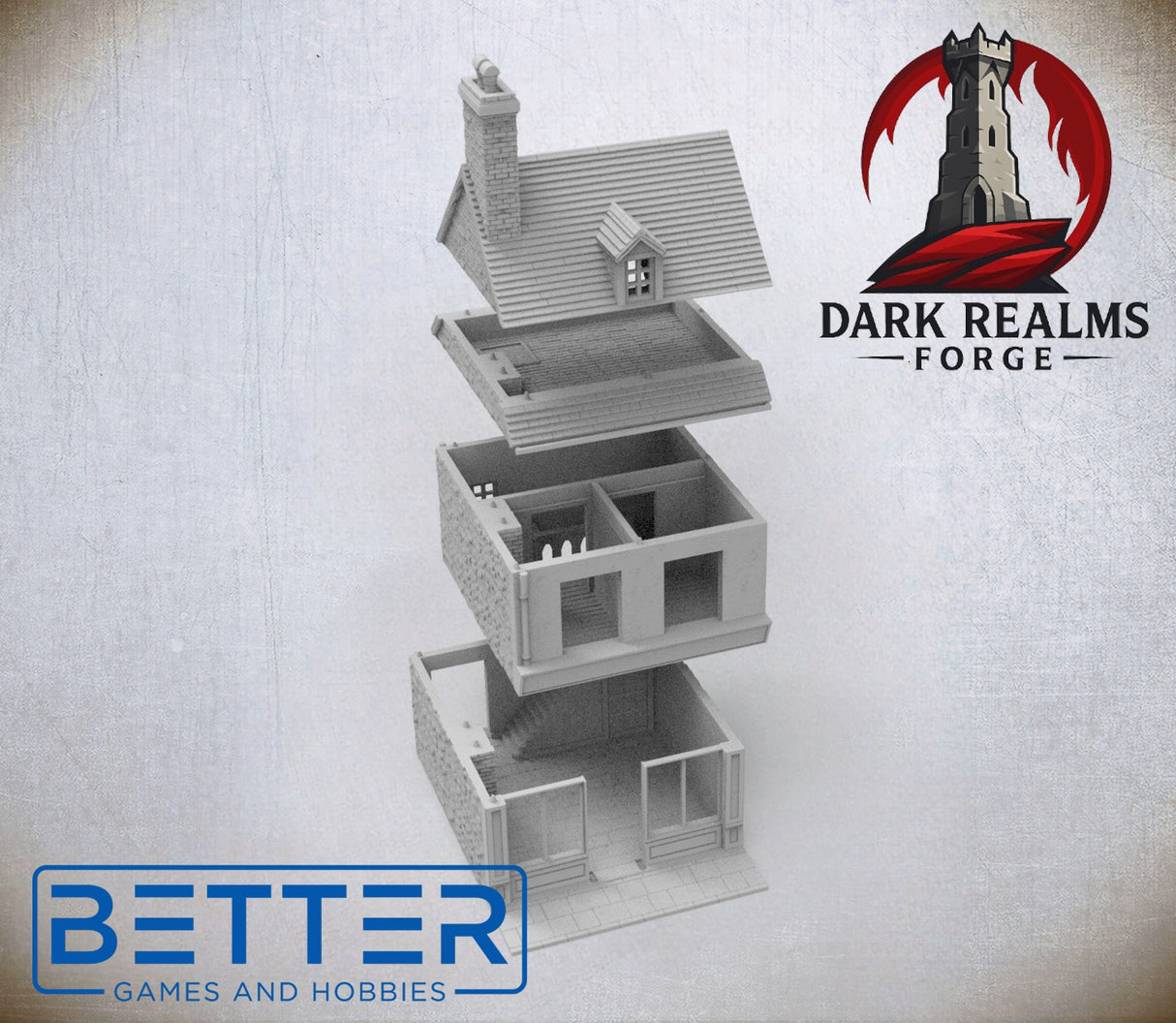 Overlord 1944, Building 1 - 32, 28, 15 and 10mm Scale, for Fantasy, Historical terrain RPG