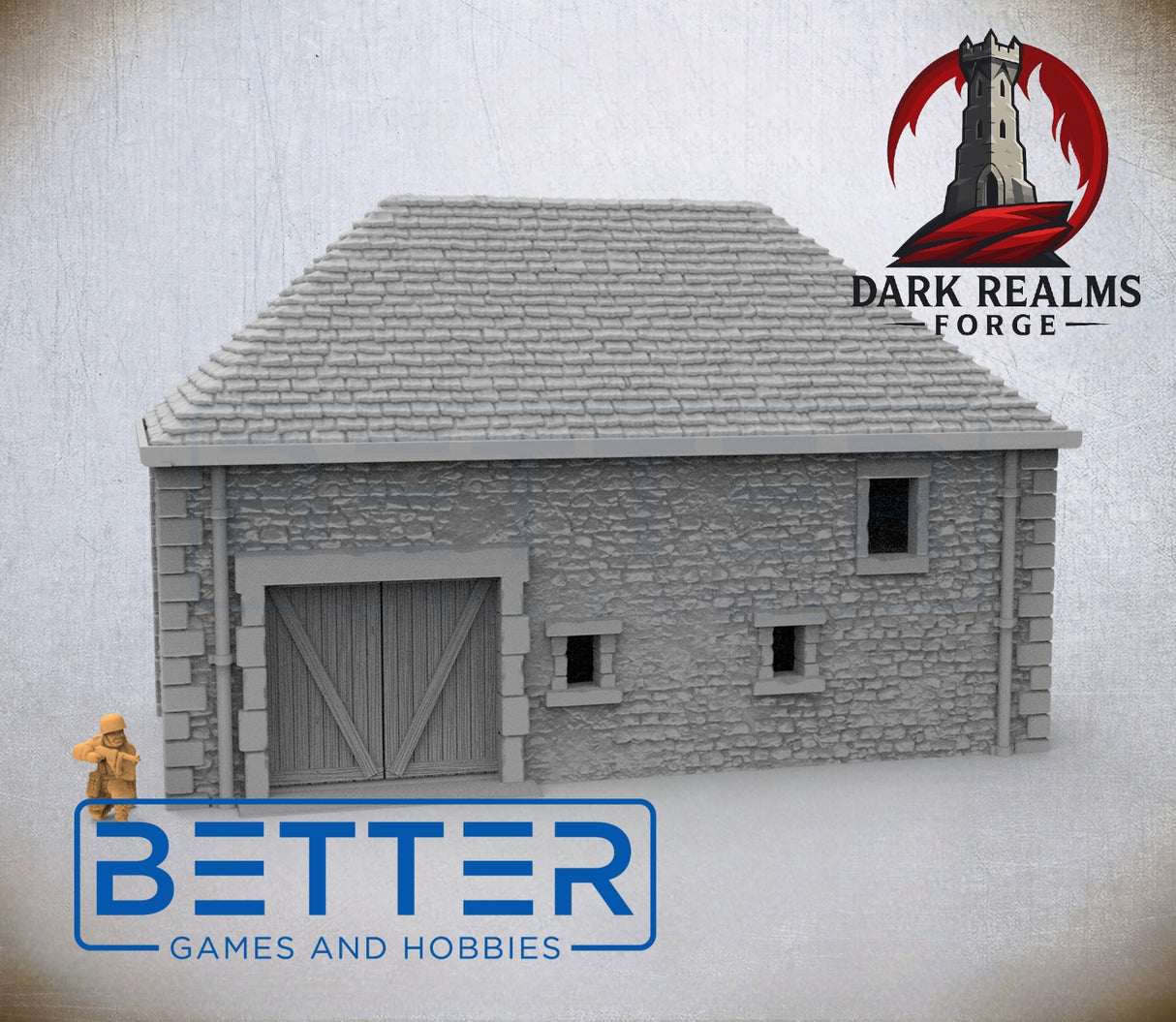 Overlord 1944, Farmhouse & Barn - 32, 28, 15 and 10mm Scale, for Fantasy, Historical terrain RPG