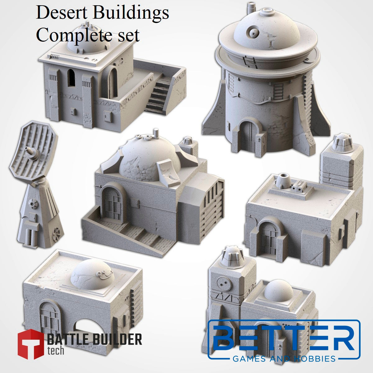 Desert Buildings Set 1 (32, 28, 15 & 10mm Scale) Tabletop wargaming terrain
