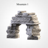 Desert Mountains 2, (32, 28, 15 & 10mm Scale) 3d printed terrain. Fantasy Sci-fi and Historical wargames, RPG
