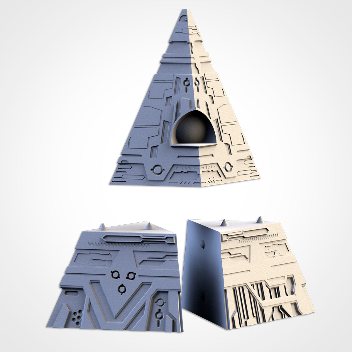 Xenos Pyramids (32, 28, 15 & 10mm Scale) tabletop wargaming terrain