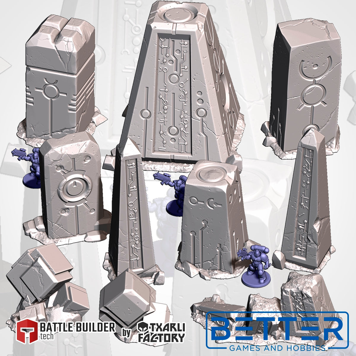 Xenos Monoliths (32, 28, 15 & 10mm Scale) Sci-fi tabletop wargaming terrain