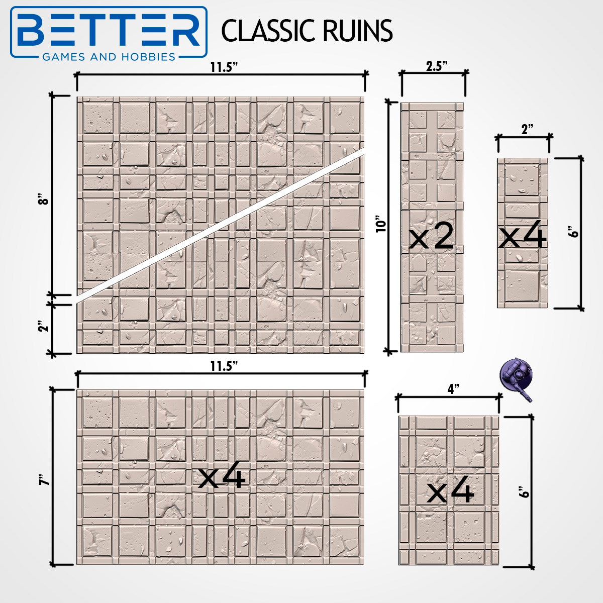11th edition terrain layout footprints, Classic Ruins