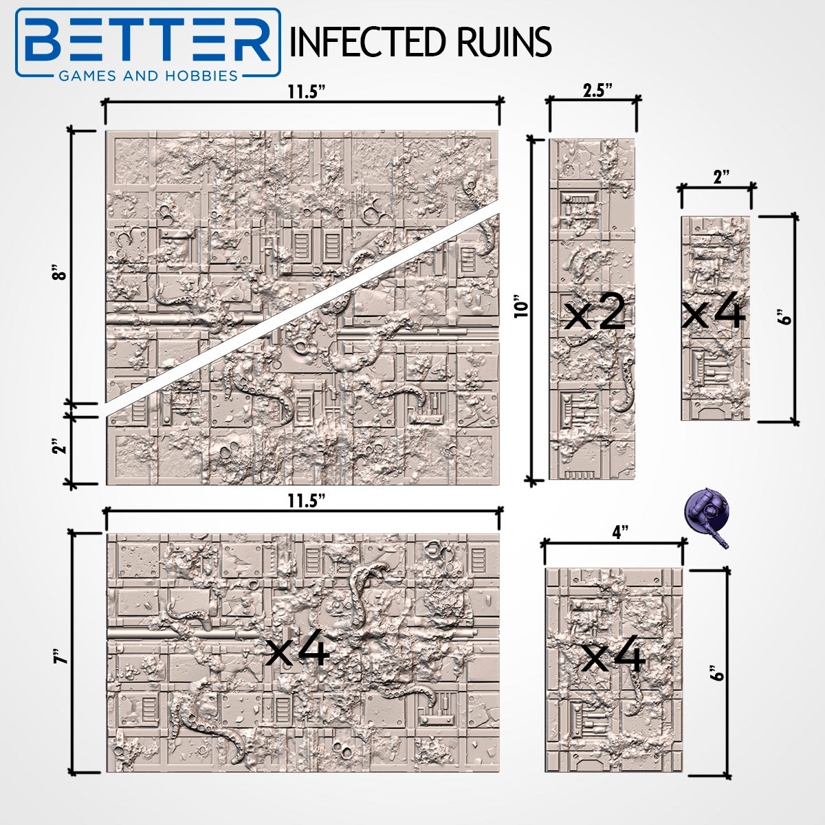 11th edition terrain layout footprints, Infected Ruins