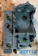 Fishermans hut Ruins - Ruins of Kasenport (32, 28, 15 & 10mm scale) Fantasy tabletop gaming terrain