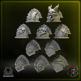 Shoulder Pads, Set 2 - Obsidian Conquerors. Conversion parts for sci-fi wargaming, 2nd born marine