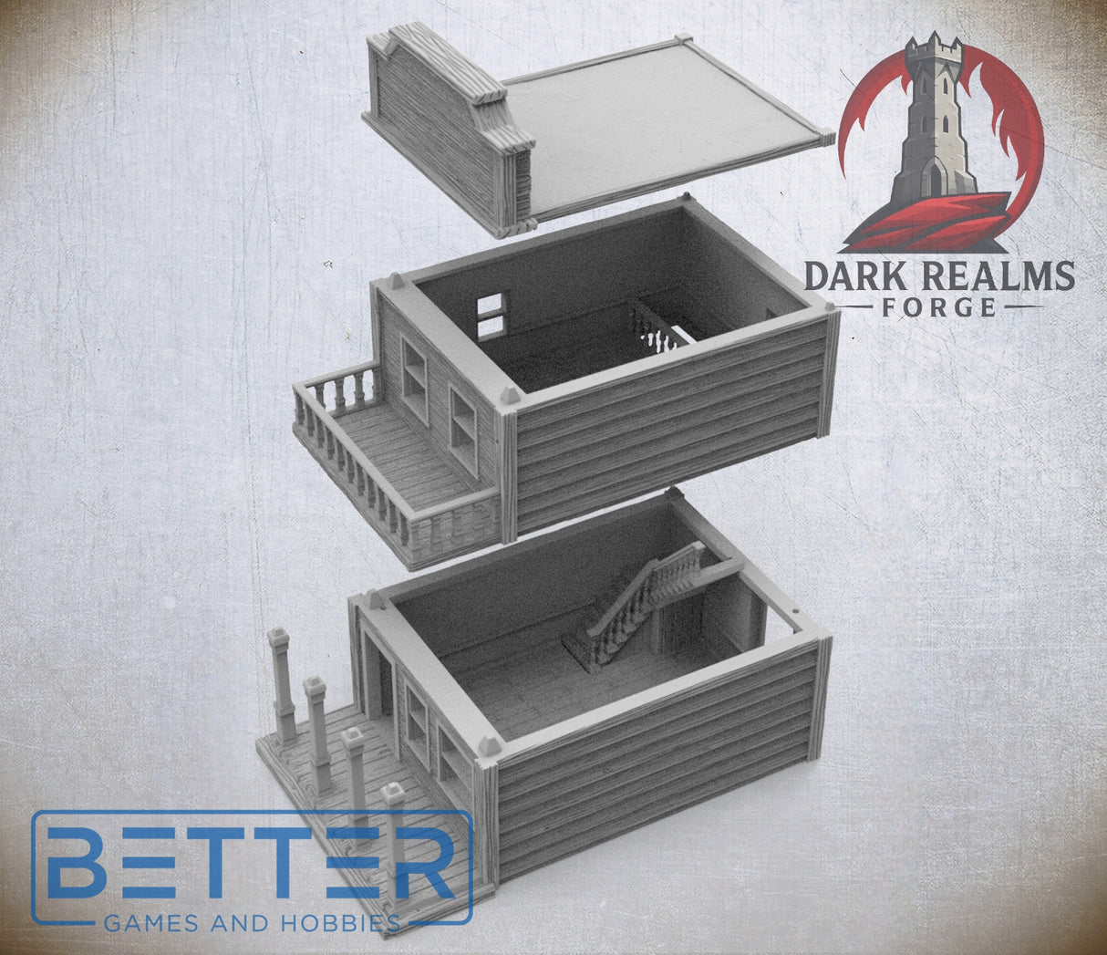 Frontier Town, Building 4 - 28, 15 and 10mm Scale, for Fantasy, Historical terrain RPG