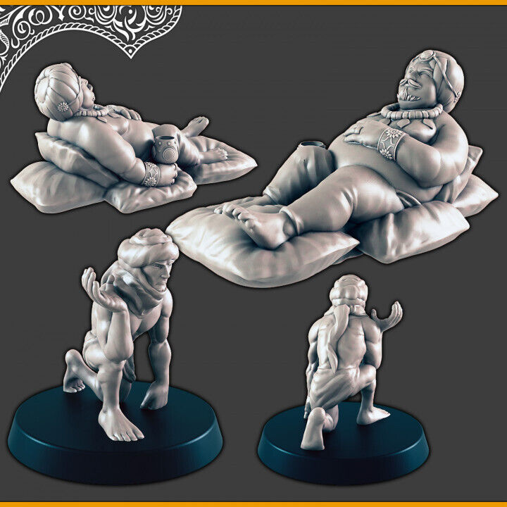 Noble on Palanquin 28mm scale 3d printed miniature for fantasy wargaming RPG