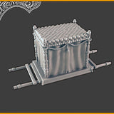 Noble on Palanquin 28mm scale 3d printed miniature for fantasy wargaming RPG