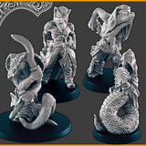 Snake Folk Yuan-ti - 28mm scale 3d printed miniatures for fantasy wargaming RPG