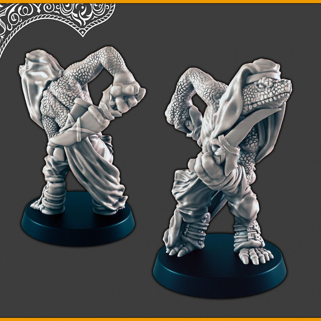 Snake Folk Yuan-ti - 28mm scale 3d printed miniatures for fantasy wargaming RPG